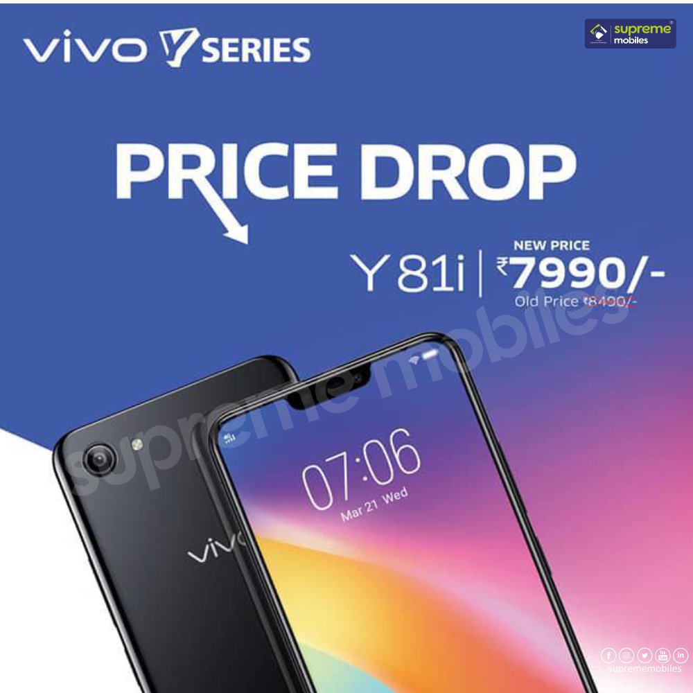 SupremeMobiles's tweet photo. VIVO Y81i

See More Than Ever

FullviewDisplay 2.0 | 13MP Rear Camera | Face Access

Price Drop Now At 7,990/-

Shop online : https://t.co/3Leb93A9Y4

#VIVO #y81i #faceaccess https://t.co/ZkWM1IiEP5