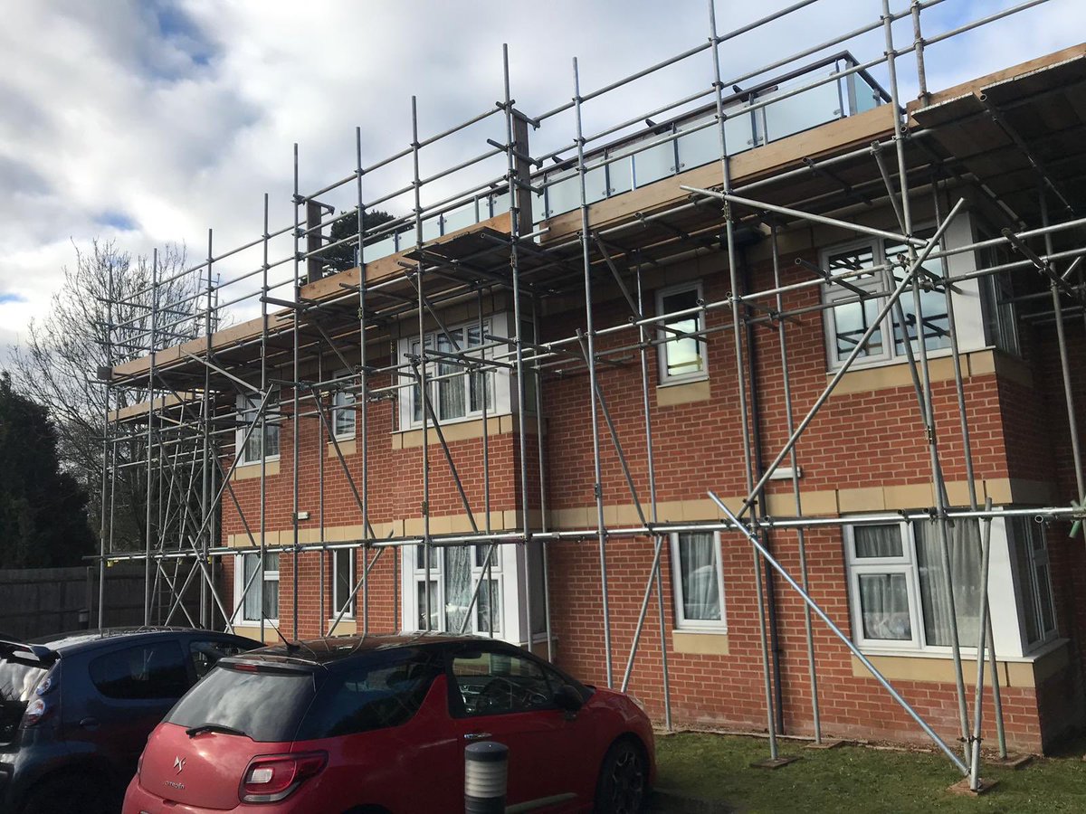 Hamptonscaff's tweet photo. Access for stone repairs in Maidenhead. Work in progress https://t.co/6X6WlPXDpb