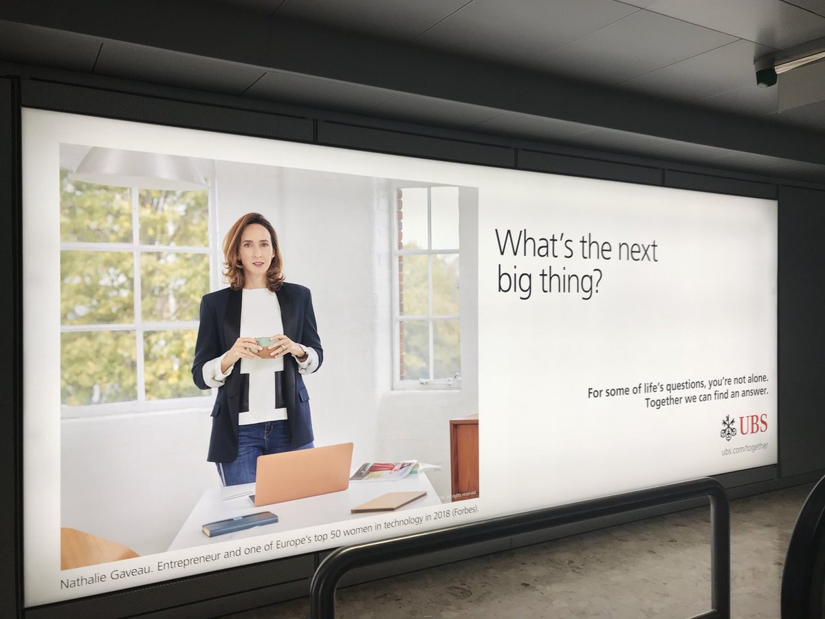 I always enjoy the quality of the ads in Geneva airport - especially this trip. Well done <a href="/NathGaveau/">Nathalie Gaveau</a>  So great to see a former colleague &amp; one of my fav female entrepreneurs in big print. And well done <a href="/UBS/">UBS</a> for featuring #femaleentrepreneurs
