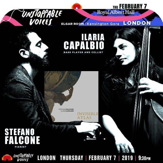 jazzsharing's tweet photo. →@RoyalAlbertHall #London
FALCONE | CAPALBIO
→https://t.co/RK8pHyNodG 
* @ilacapalbo bass player, cellist, composer
* #StefanoFalcone pianist, composer
ElgarRoom, Thu | FEBRUARY7 | 9:30pm (doors 9:10pm)
→https://t.co/NhchH9iPpf
* curated by @CassieKinoshi https://t.co/k9U5PKMMpC
