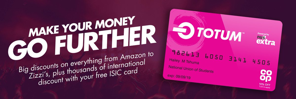 TOTUM is the rebranded version of the NUS extra student discount card.  All staff can apply for a TOTUM card for just £12! What are you waiting for? 🛍 Visit: nus.org.uk/en/nus-extra to apply