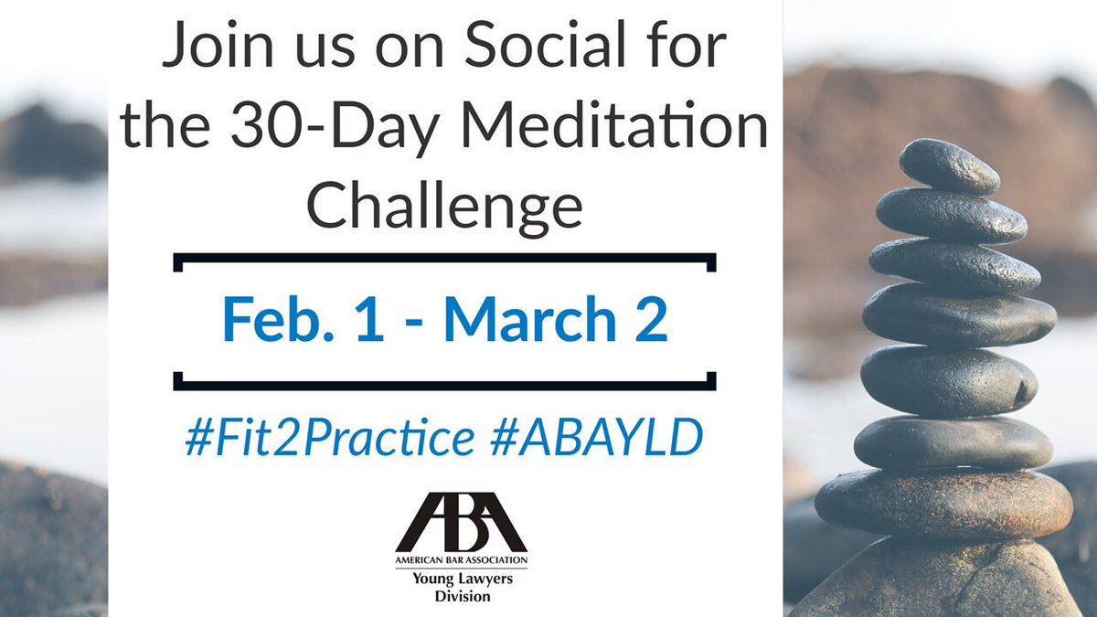 akrieg15's tweet photo. I have been meaning to get back into meditation and this is the perfect excuse. My February is already packed as I juggle multiple commitments, so I am only planning to do 5 minutes a day but that will help.  #lawyerlife #attorneyproblems #meditation https://t.co/7uGq6N5EEj