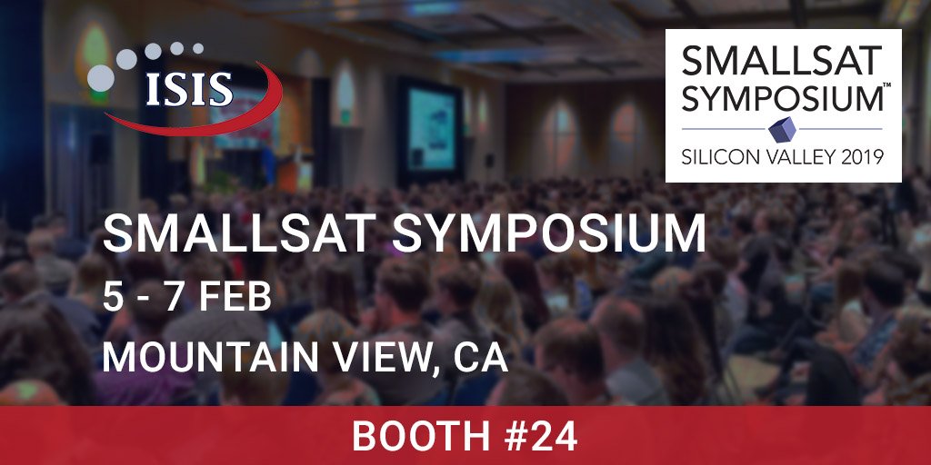 isis_space's tweet photo. From 5 - 7 February we'll be exhibiting at the #SmallSatSymposium in Mountain View, CA. If you're joining, come meet us at booth #24 or schedule a meeting at events@isispace.nl. We look forward to meeting you there! https://t.co/RTuUF81990