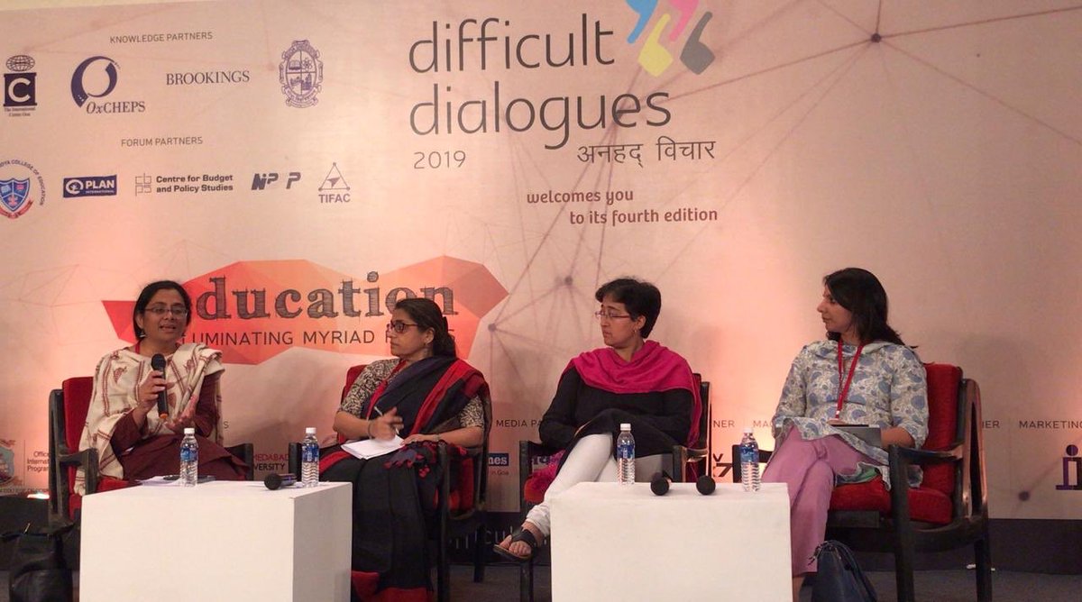 Saintsarang's tweet photo. ‘The benchmark of good education is effectively providing a high level of education, irrespective of the students receiving it’, @AtishiAAP @d_dialogues #DD19 #JoinTheConversation https://t.co/mDUp61tzR6