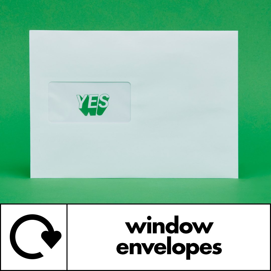 LondonRecycles's tweet photo. Window envelopes can be recycled! You don't need to remove the plastic film from the paper, just put the whole thing in your recycling bin ♻️🙌 #fridayfeeling #recycling https://t.co/ptIF6HsQQK