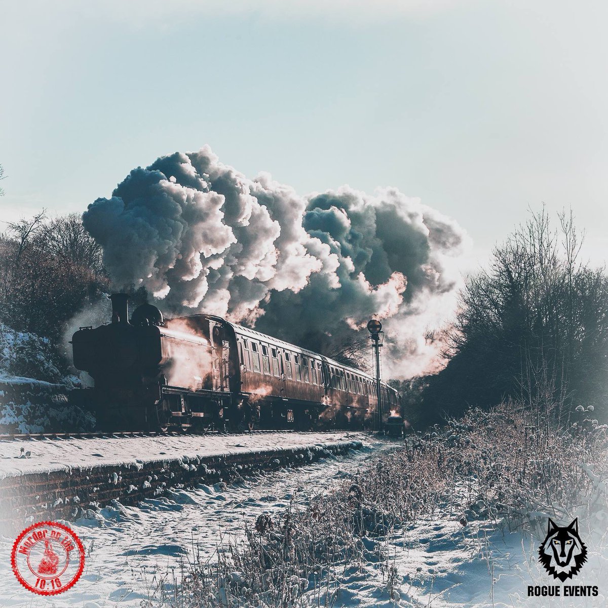 RogueEventsLtd's tweet photo. Perhaps we’ll have to run a future #MurderOnThe1016 event in the #Winter!!
.
Photocredit: @severnvalleyrailwayofficial
.
#MurderMystery #MurderTrain #SteamTrain #WhoDunnIt #Detective #ImmersiveExperience #Kidderminster #Snow #Birmingham #ExperienceEngland #HeritageRailway #Larp https://t.co/yJSuwDh17J