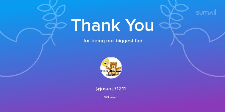 Our biggest fans this week: @josecj71211. Thank you! via sumall.com/thankyou?utm_s…