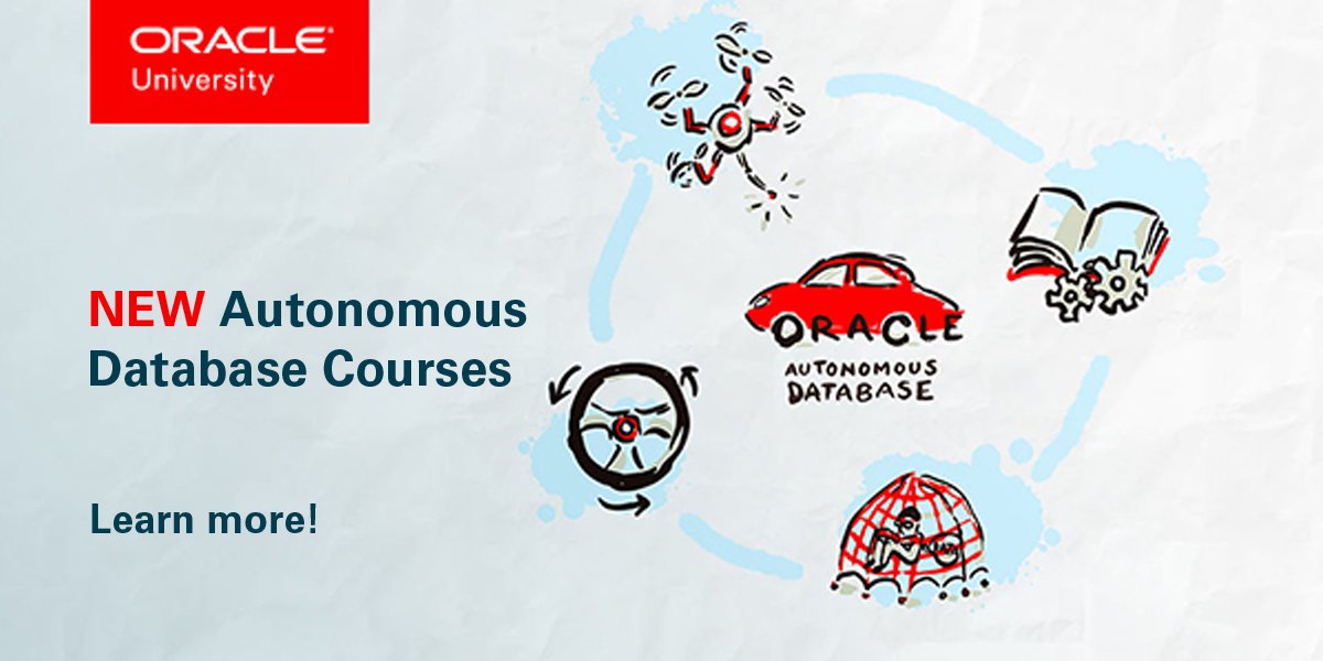 Oracle_Edu's tweet image. Experience the ease of performing predictive analysis of data on @OracleCloud. Learn to provision and use #OracleAutonomousDatabase and Analytics Cloud service instances with #OracleMachineLearning with this #new course 🔀 ora.cl/Gw1xA