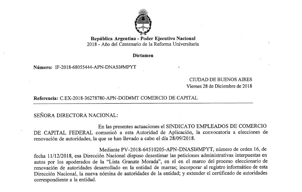 SindicatoJoven1's tweet photo. Asociaciones Sindicales no supo fundamentar su desistimiento de la impugnación presentada por un afiliado pidiendo nulidad de los cargos de Cavalieri y su comisión DE FACTO, que obvió hechos y afectó derechos. Ahora debe expedirse el ministro Sica antes de pasar al fuero laboral. https://t.co/w1JQIc3CtX