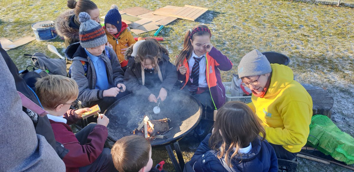 FOURCLARKES's tweet photo. @stdavidsprimary @PlayMidlothian practising fire safety and fire lighting today #firestarter #greatfun https://t.co/BJPvihPekD