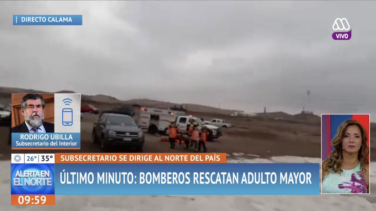 bombacalama's tweet photo. #Calama Ahora por @ahoranoticiasAN  trabajo del personal de la Bomba Calama en rescate de adulto mayor desde el cause del Rio Loa conjunto a @SamuAntofagasta https://t.co/IvziwfXuNn
