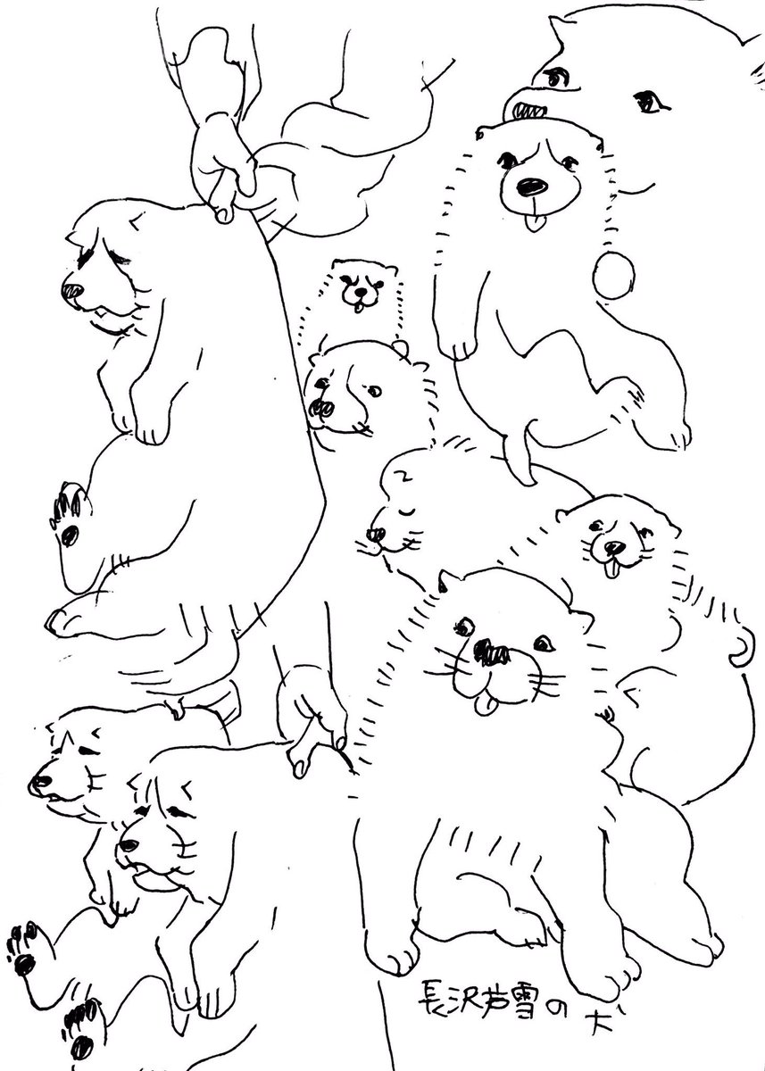 小俣 長沢芦雪の犬が超かわいいので見ながら描いた犬 小俣 長沢芦雪の犬が超かわいいので見ながら描いた犬