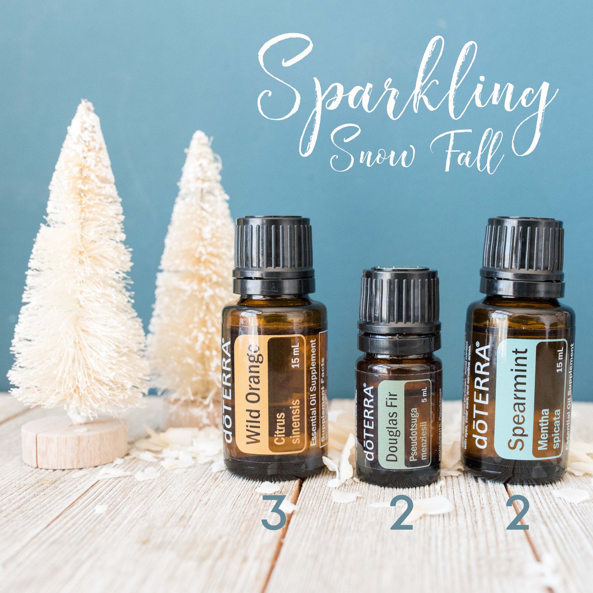 ItsaJOY's tweet image. Look out your window—do you see sparkling snow falling? Try this diffuser blend to bring the scent of fallen snow inside. Add three drops of Wild Orange, two drops of Douglas Fir, and two drops of Spearmint to your favorite diffuser and see for yourself.