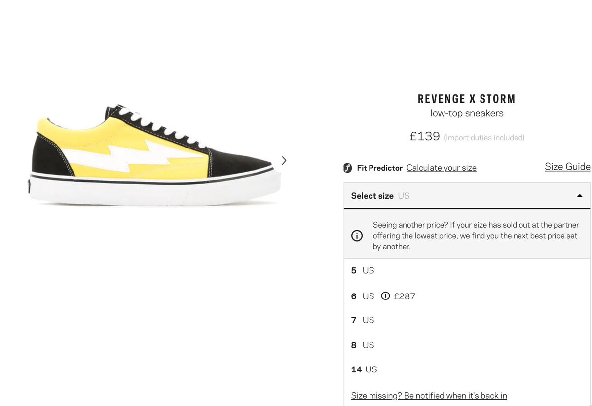 revenge x storm sizing cheap online