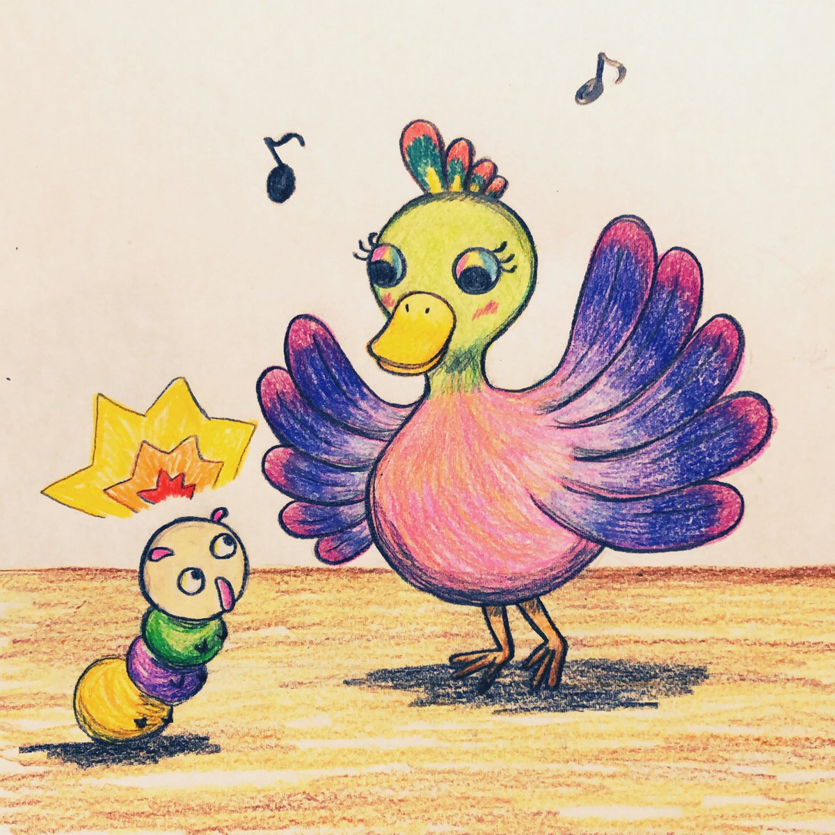 ゲッs イラスト 絵 色鉛筆 色鉛筆画 鳥 いも虫 あさみ のイラスト ゲッs イラスト 絵 色鉛筆 色鉛筆画 鳥 いも虫 あさみ のイラスト