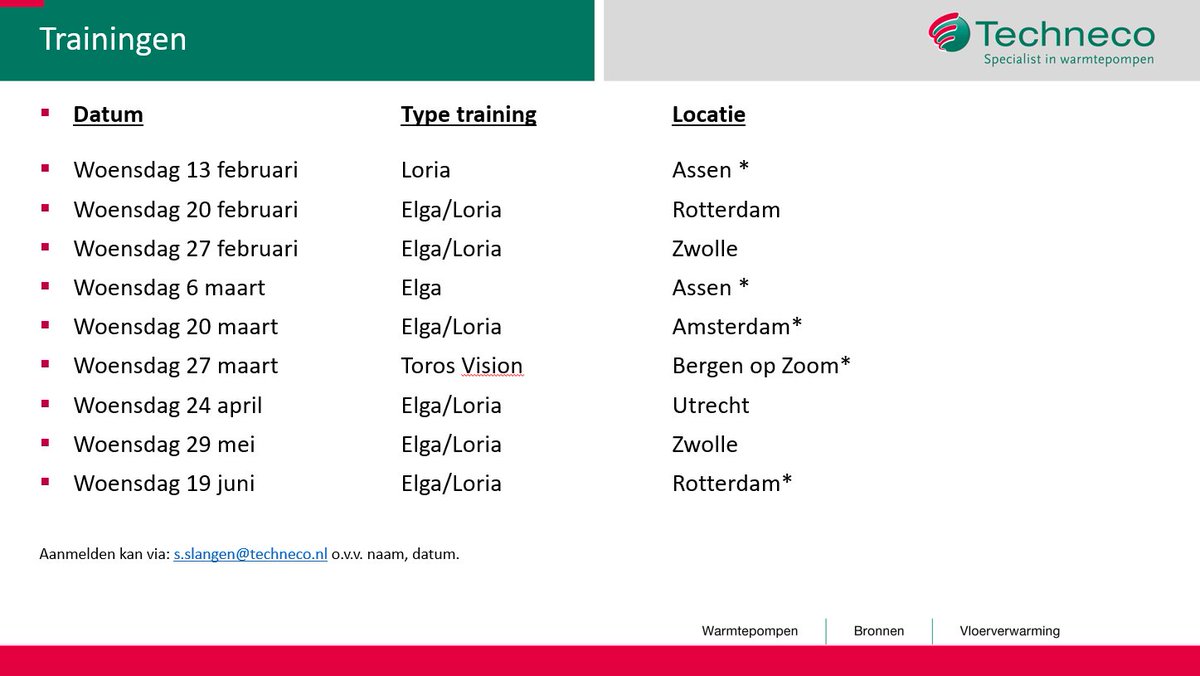 Technecobv's tweet image. Heeft u zich al aangemeld voor 1 van onze trainingen?