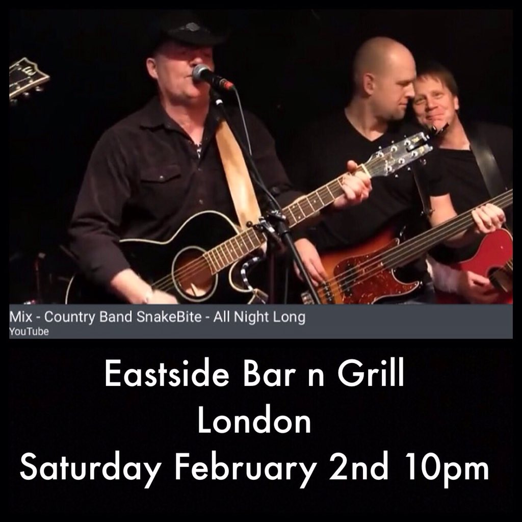 SnakeBite (@snakebiteband) on Twitter photo Tired of hibernating. Come on out and enjoy the warmer weather this #SnakeBiteSaturdayNight <a href="/EastsidesLondon/">Eastside Bar & Grill</a> #livecountrymusic Feb 2 2019 Tired of hibernating. Come on out and enjoy the warmer weather this #SnakeBiteSaturdayNight <a href="/EastsidesLondon/">Eastside Bar & Grill</a> #livecountrymusic Feb 2 2019