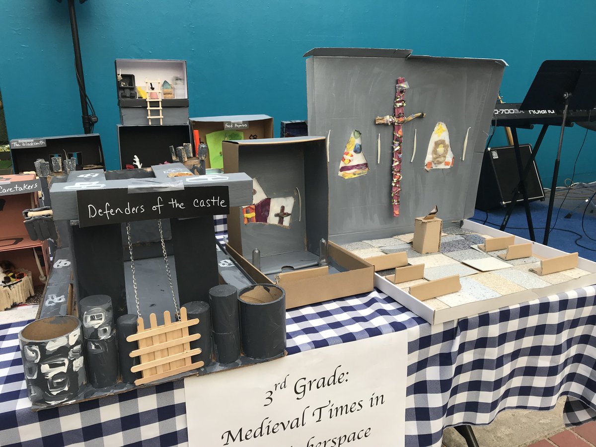 sevenarrowsk6's tweet photo. Today's Kuyam Moment: Our 3rd graders present their Medieval Castle Dioramas - a concrete example of the knowledge they gained learning about castle life. Each student studies a particular castle role in depth and creates a visual representation of the space their job requires. https://t.co/0cvi41CAmr