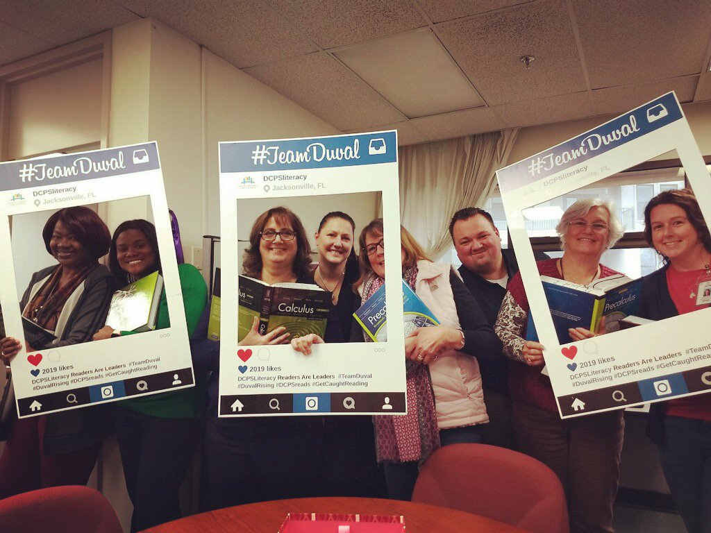 The DCPS Math team joining in on the literacy fun! #getcaughtreading #DCPSreads #TeamDuval #literacyweek
