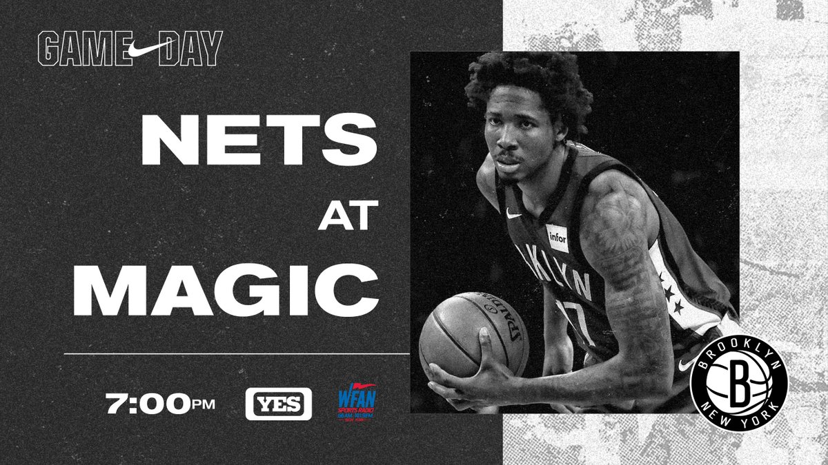 BrooklynNets's tweet photo. Gameday back in Orlando 🏀

🆚 | Magic
📍 | Orlando
🕖 | 7:00PM ET
📺 | @YESNetwork 
🎧 | @WFAN660

#WeGoHard https://t.co/4Uj0teAd6X
