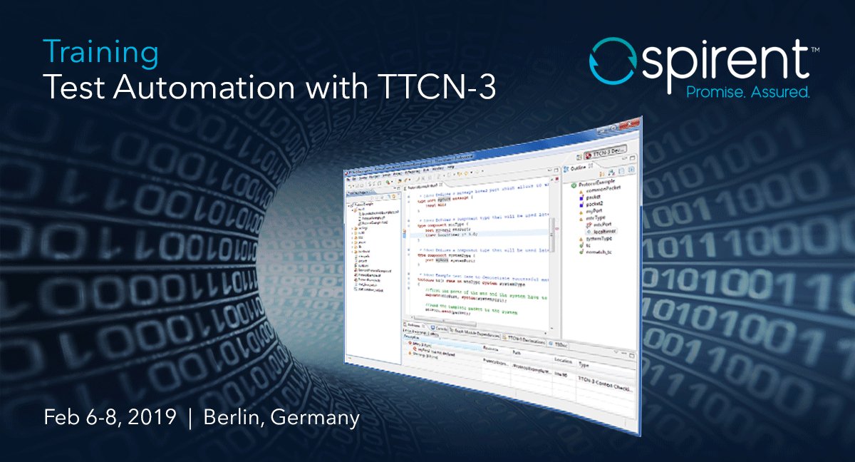 ganderson94's tweet image. Join free #ttworkbench training course on Feb 6-8 in @Spirent office in the heart of Berlin to learn more about #testautomation with #TTCN3. Lunch and refreshments provided, register now!
bit.ly/2Uxm067