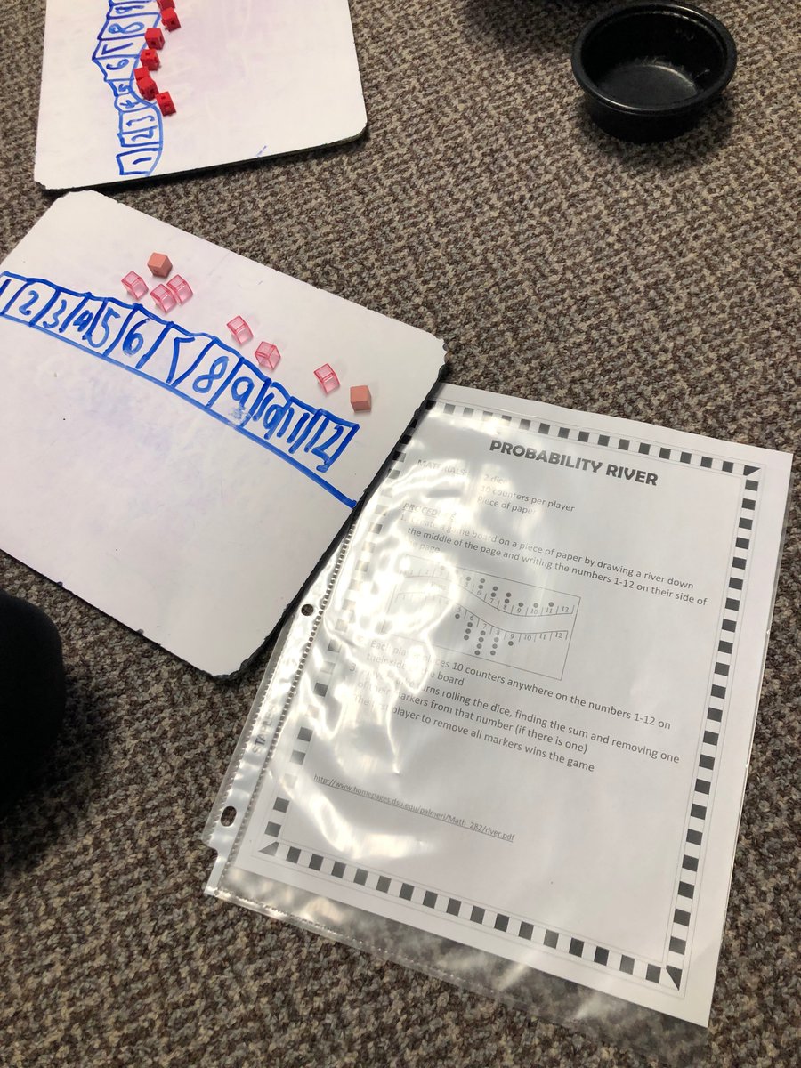 ChemongPublic's tweet photo. Students were playing the game "Probability River" in Ms. Young's class yesterday. Great discussion on the best way to increase your chance of winning! What strategy would you take to increase your chances of winning? #SLP2018 #Scopeandsequence https://t.co/izkSbDnTsc