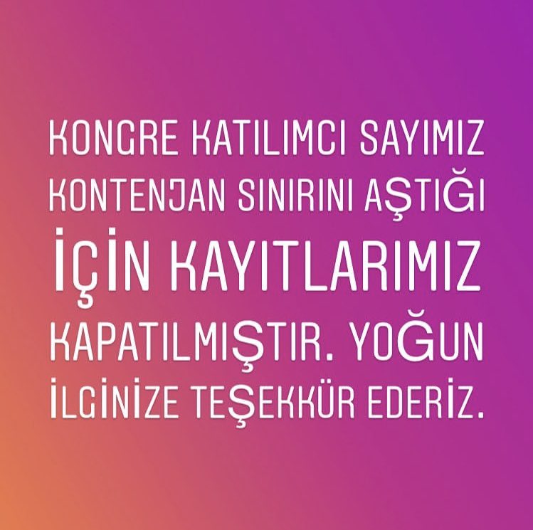 Kongremize göstermiş olduğunuz yoğun ilgi için çok teşekkür ederiz. Kayıtlarımız an itibariyle kapatılmıştır. Kongrede görüşmek üzere 😊 #dktöğrencikongresi2019 #dktöğrencikongresi #speechandlanguagetherapy