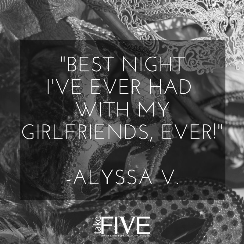 JuniorLeagueKC's tweet photo. Take Five is 5 weeks from today. Grab your girlfriends and have a night to remember!
.
.
#takefivekc #kansascity https://t.co/qDoniD3JX1