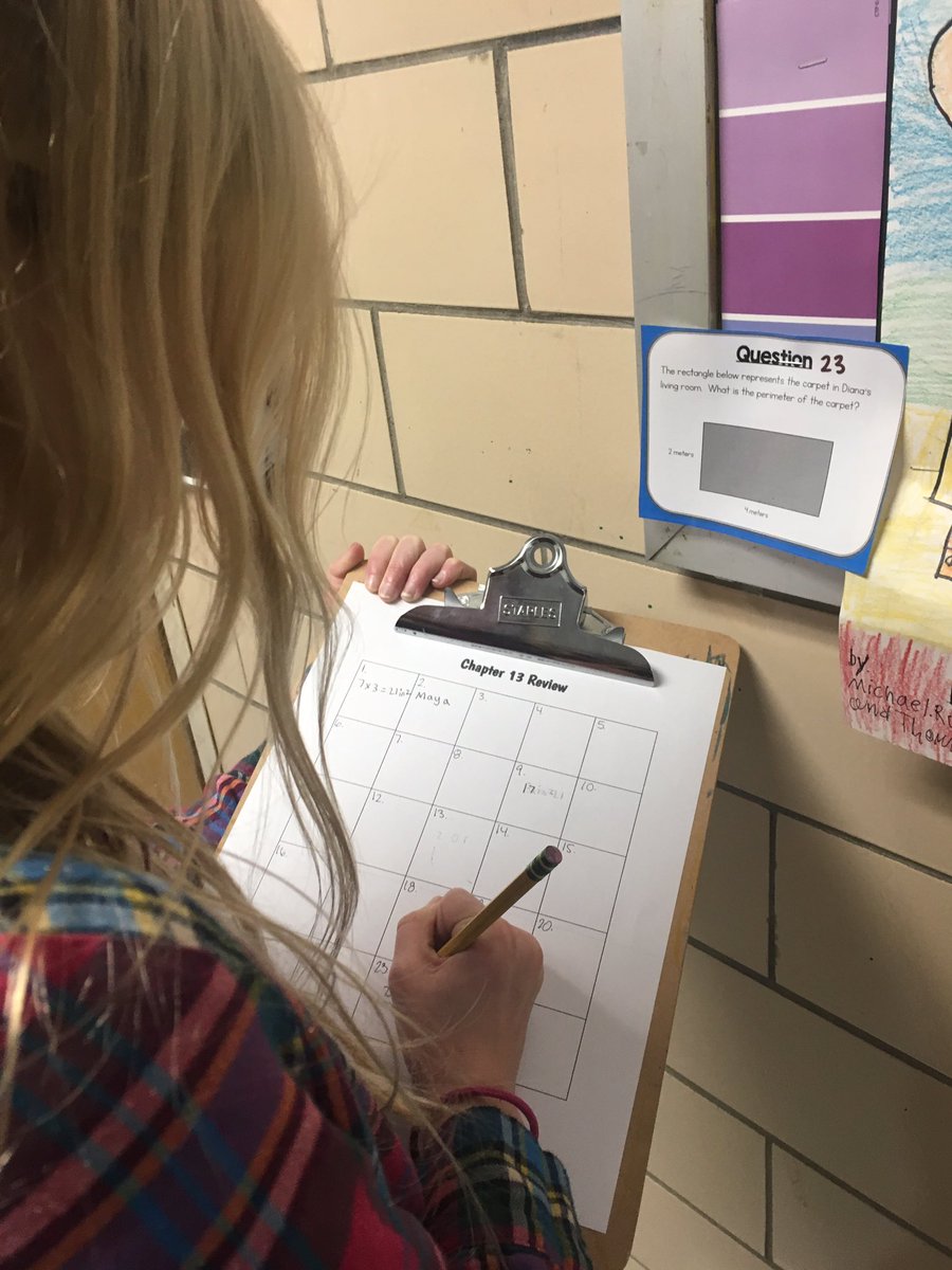 Mrs_Bozard's tweet photo. A fun way to review area and perimeter around the room! #mathwithmissdini #getupandmove #LeopardsDen #MTPSpride #engage @LincroftSchool https://t.co/1w2zRoMpLm