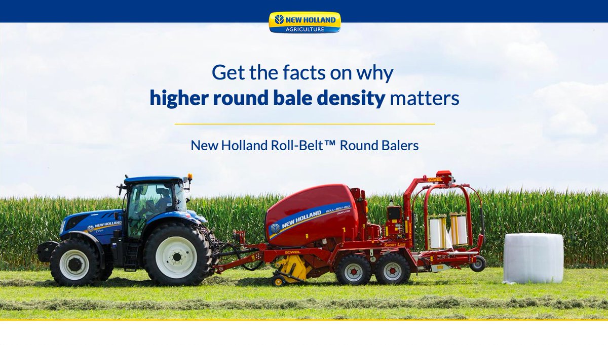 Higher round bale density leads to reduced spoilage, increased feed quality and a better bottom line. Learn more and get the high-density round bale study fact sheet. #tractor #tractorlife #newholland <a href="/NHAgriculture/">New Holland North America</a> info.newholland.com/NH-BaleDensity…