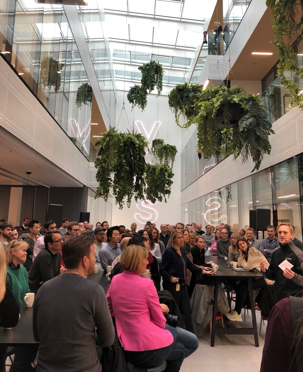 JuerMueller's tweet photo. Housewarming breakfast this morning to officially open our new office WDF53 that was built within only 12 months. Great collaborative working space for 550 colleagues from different sales, innovation and development teams in Walldorf. #collaboration #SAP #communications https://t.co/pJYyH2tD37