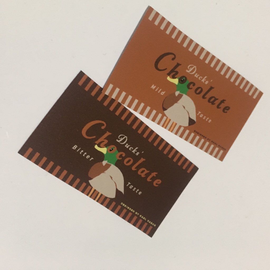 elban_kaoris's tweet photo. Ducks' Chocolate 
カモのチョコレートの架空のラベル風ステッカーモス。

#chocolatelabel
#EVENRAVEN #カエルカバン #ステッカー #ことり万博 https://t.co/6eb4WvD9Yu