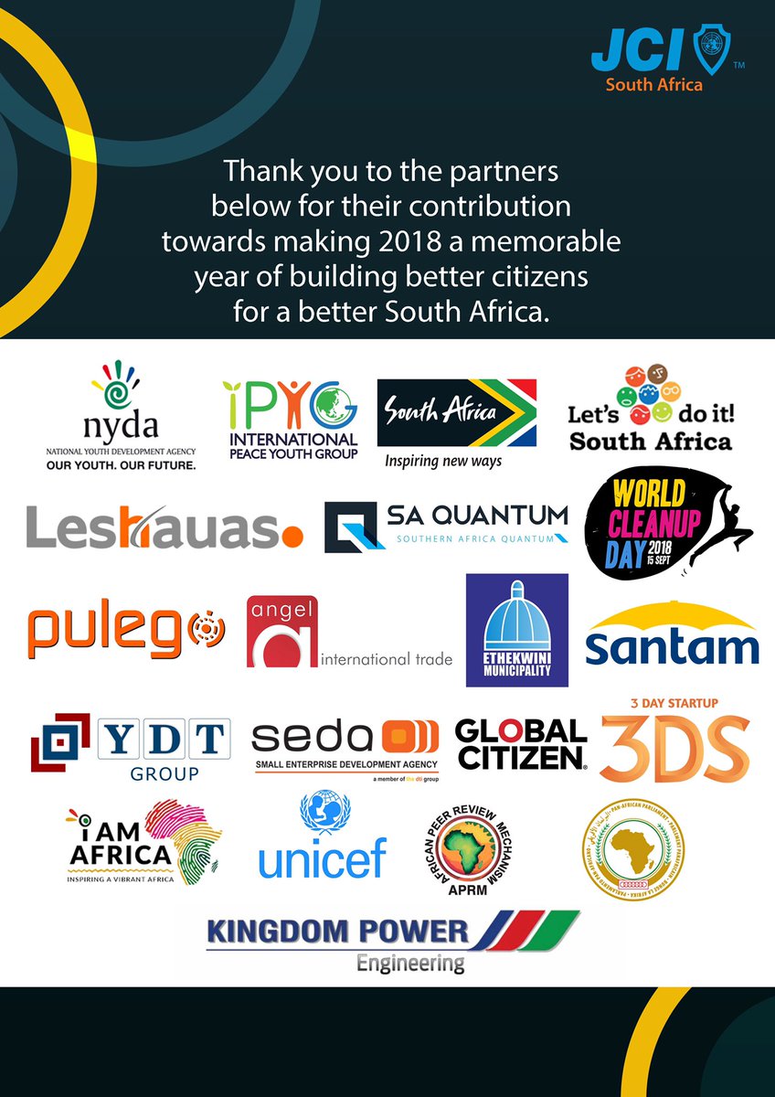 JCISouthAfrica's tweet photo. End of thread...
Thank YOU for a great 2018 shared with you!
Hereβs 2019!! A year that promises us Expanded Horizons!πΎπ₯π
Enjoy the read!β€οΈ
#JCISA #JCI #JCISOUTHAFRICA
#InspiringImpact
#HorizonsExpanded
#AccelaratingTheNextGenerationOfYoungInfluencialLeaders
#IAmAfrica https://t.co/RewTjBzPaj