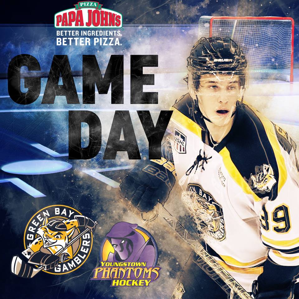 GamblersHockey's tweet photo. IT'S GAMEDAY! We welcome the @YtownPhantoms to the @reschcenter. Face-off is 7:05pm. Bud Night! $2 Bud and Bud Lights. 1st 1,000 fans receive a FREE hat compliments of @NorthShoreBank. See you tonight. #GoGamblers #FinallyAboveZero https://t.co/rYWDx2FMFt