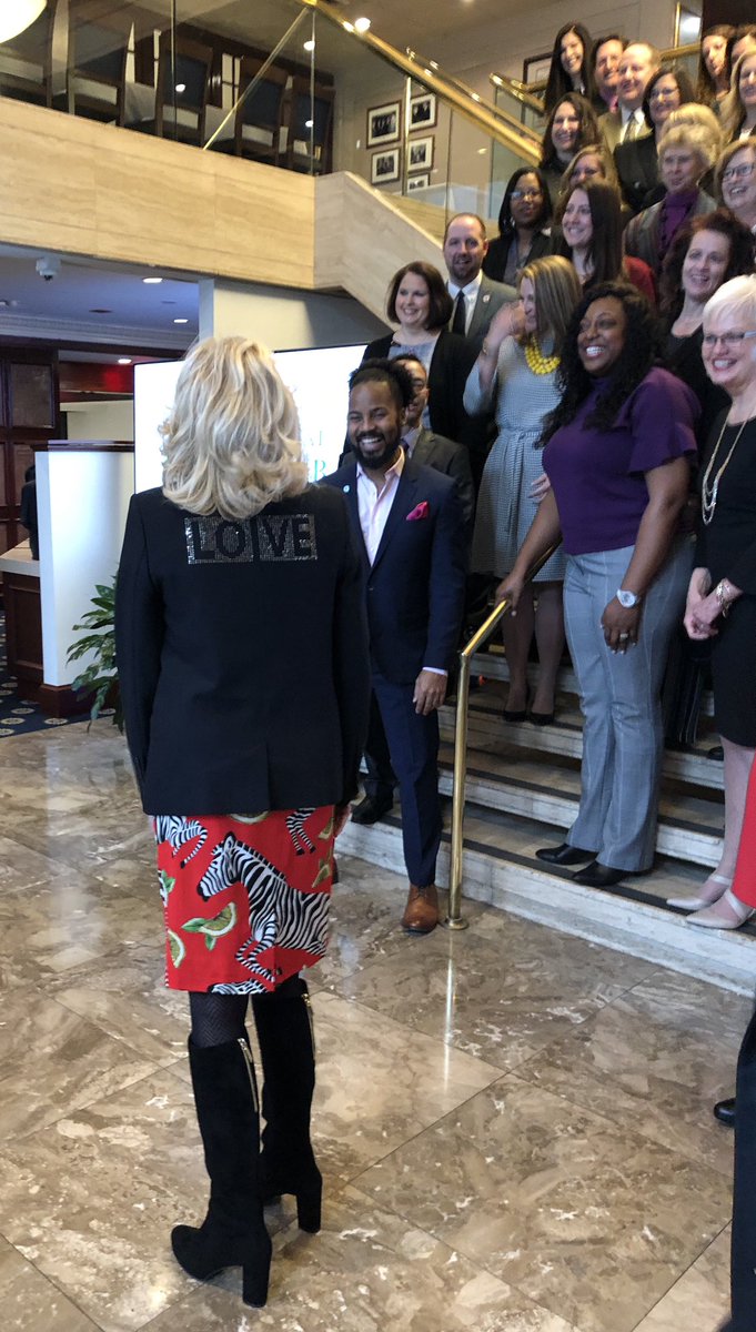esparksASCA's tweet photo. @DrBiden showing the love to the 2019 state school counselors of the year #SCOY19 @ASCAtweets @PressClubDC https://t.co/GHjIAArg22