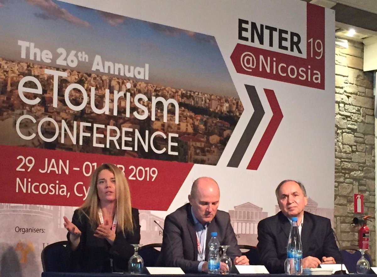 Tourism4_0's tweet photo. #Tourism4_0 being presented by @urskaaa Starc Peceny and @Tomi_Il as invited speakers at the @enter2019 on the panel moderated by @buhalis in Nicosia, Cyprus. In the company of @IFITTorg and @dejankrizaj enjoying the knowledge and expertise from all over the world. #traveltech https://t.co/O8gXVveQtS