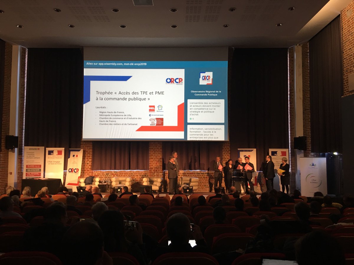 Ca y est ! <a href="/antoineroussel0/">antoine roussel</a> est dans la place ! L'Observatoire Régional de la Commande Publique remet ses trophées annuels ! En compétition, notre client la @MEL_Lille !