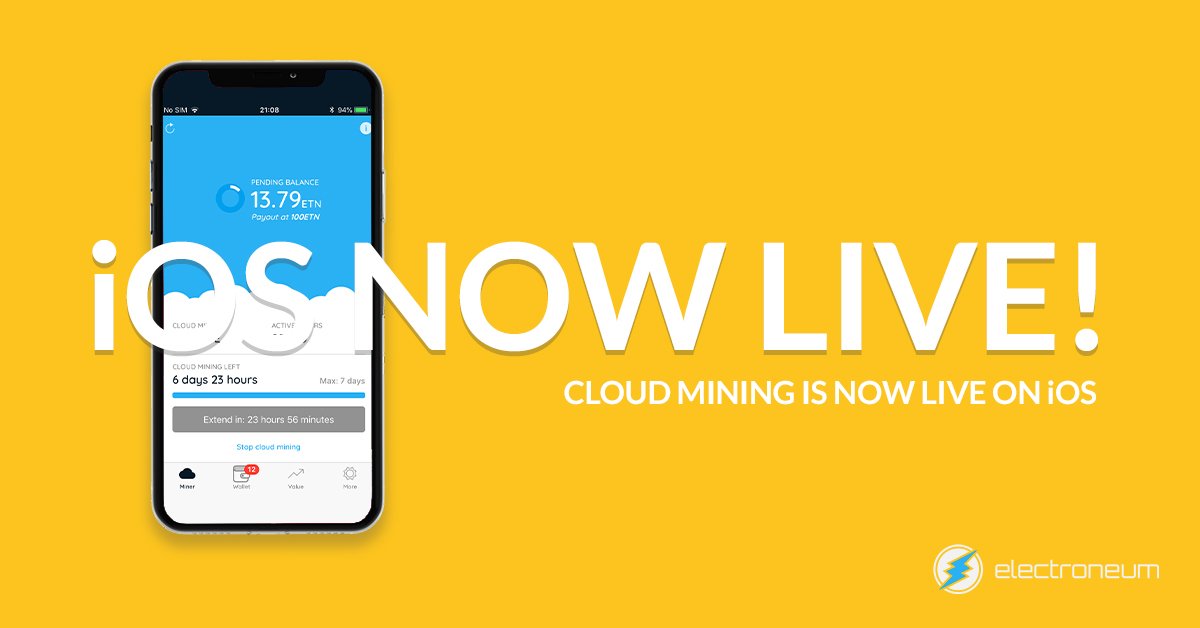 electroneum's tweet photo. Oh, and there’s one more thing…the iOS app is now live! Download it here:
 https://t.co/o6P7gsnQWL https://t.co/UGSKeQQRL6