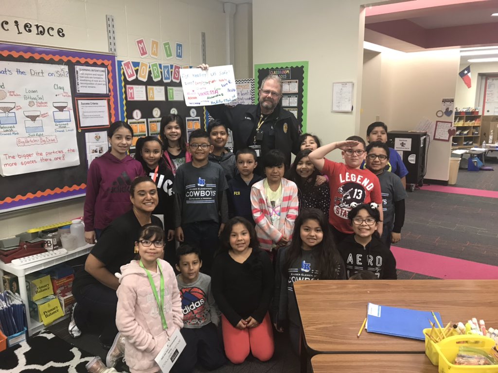 Kindness week!!! Thanks to officer Rees!   #culture4caring  #MomentsInKlein  #greatkindnesschallenge  #Kaiseronthemove  #terrificinthird