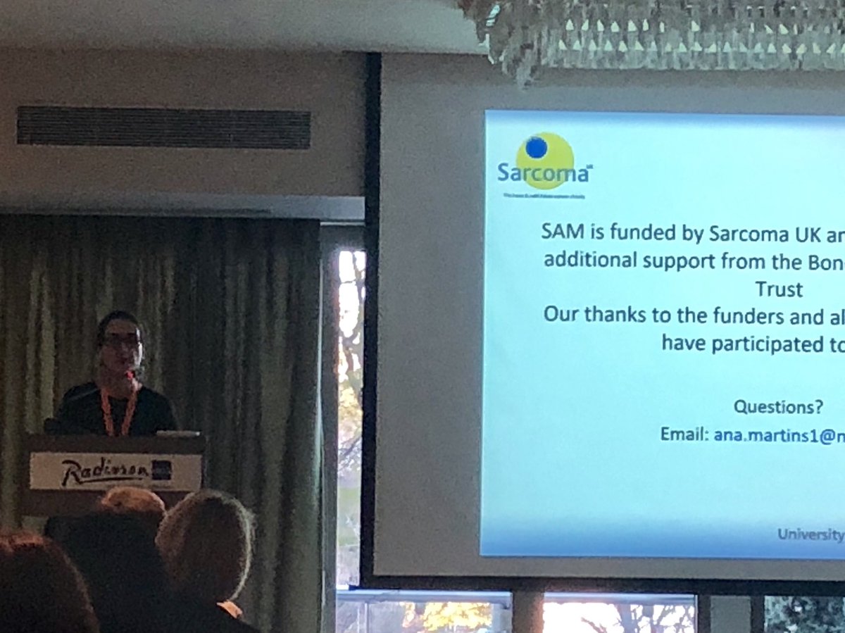 RichardDavidson's tweet photo. Inspiring listening to Ana Martins from UCL talking about the @Sarcoma_UK funded work to develop a Quality of Life questionnaire for sarcoma patients https://t.co/fTdmz8dkKK