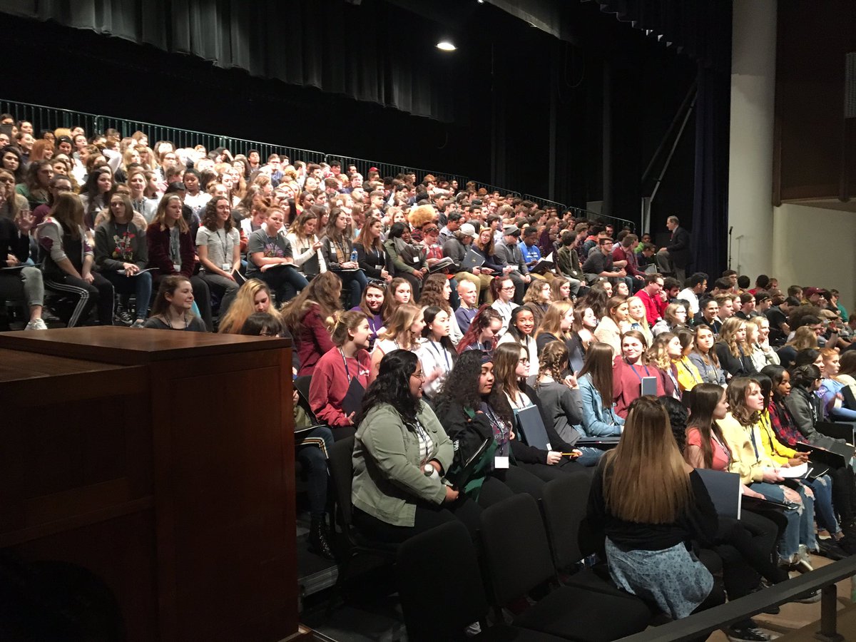 marshillchoral's tweet photo. And just like that, 300+ students have gathered on stage for the #MarsHillChoralFestival2019!!  Sing well, y’all! https://t.co/hqtXIot0aP