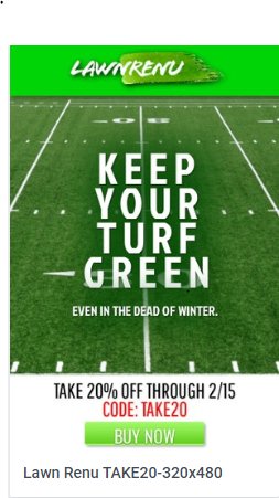 TGIF.  20% off our products going on right now!  Check us out on 
lawnrenu.com.  Any questions, email sreardo@hotmail.com or call 
864-982-4695