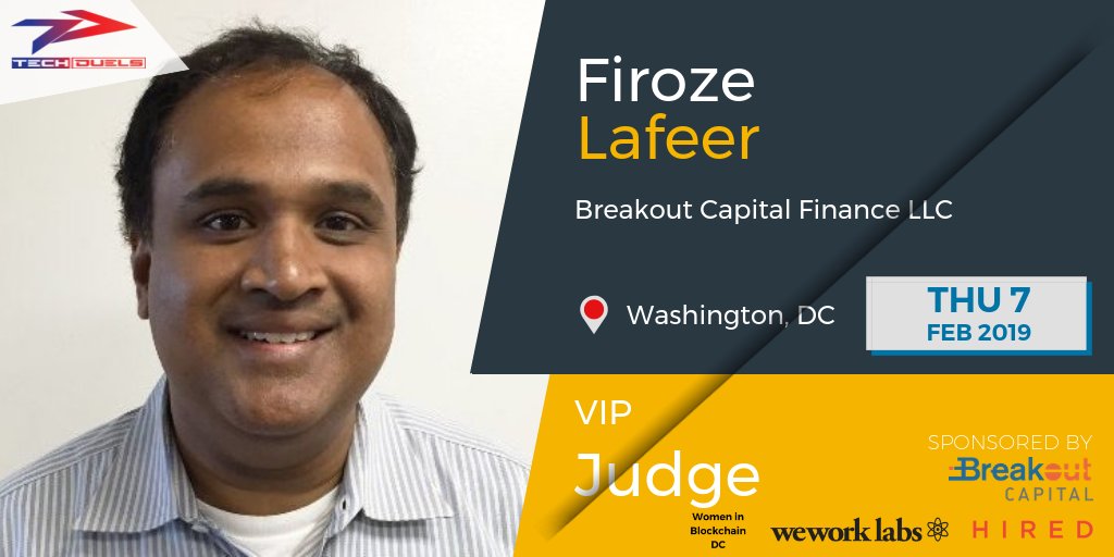 TechDuelsHQ's tweet photo. Network with @flafeer from @BreakoutCap judging the #TechDuels #debate Feb. 7th. Come make connections and beef up your #blockchain smarts. https://t.co/kuTnBeCB6W
#dctech #blockchain #crypto #WomenBreakingBarriers #bitcoin #ICO #fintech #cryptocurreny #ethereum #devops https://t.co/zTrbHLaKWU