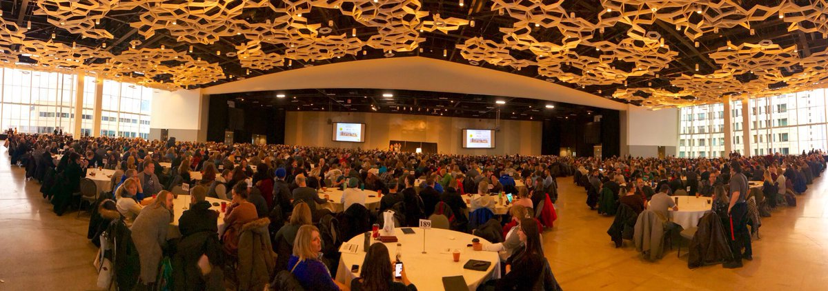 SusanCiastko's tweet photo. This is what over 2000 educators look like as we prepare to dive into the Learning Pit together with @JamesNottinghm @louis_riel_sd @STJATA #Collaboration #TheLearningPit #improvingstudentlearning https://t.co/g6TCTYJfqk
