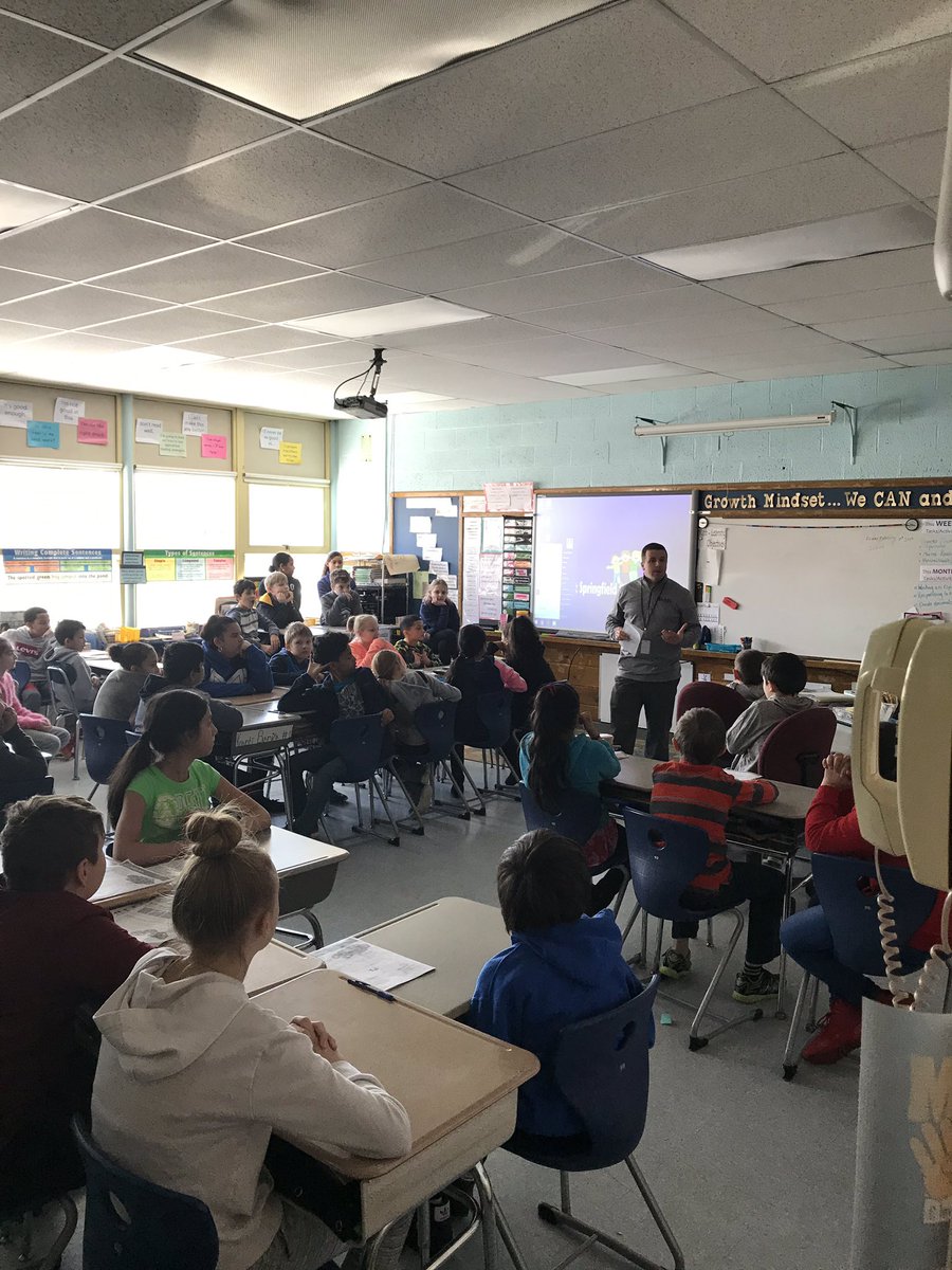 WSPSMiddle's tweet photo. Mr. Gillen, Ms. Hernandez, Officer Johnson, and Pike began to visit fifth graders today with stops at @wspscoburn and @wspsmemorial https://t.co/3BUpZ6B9hS