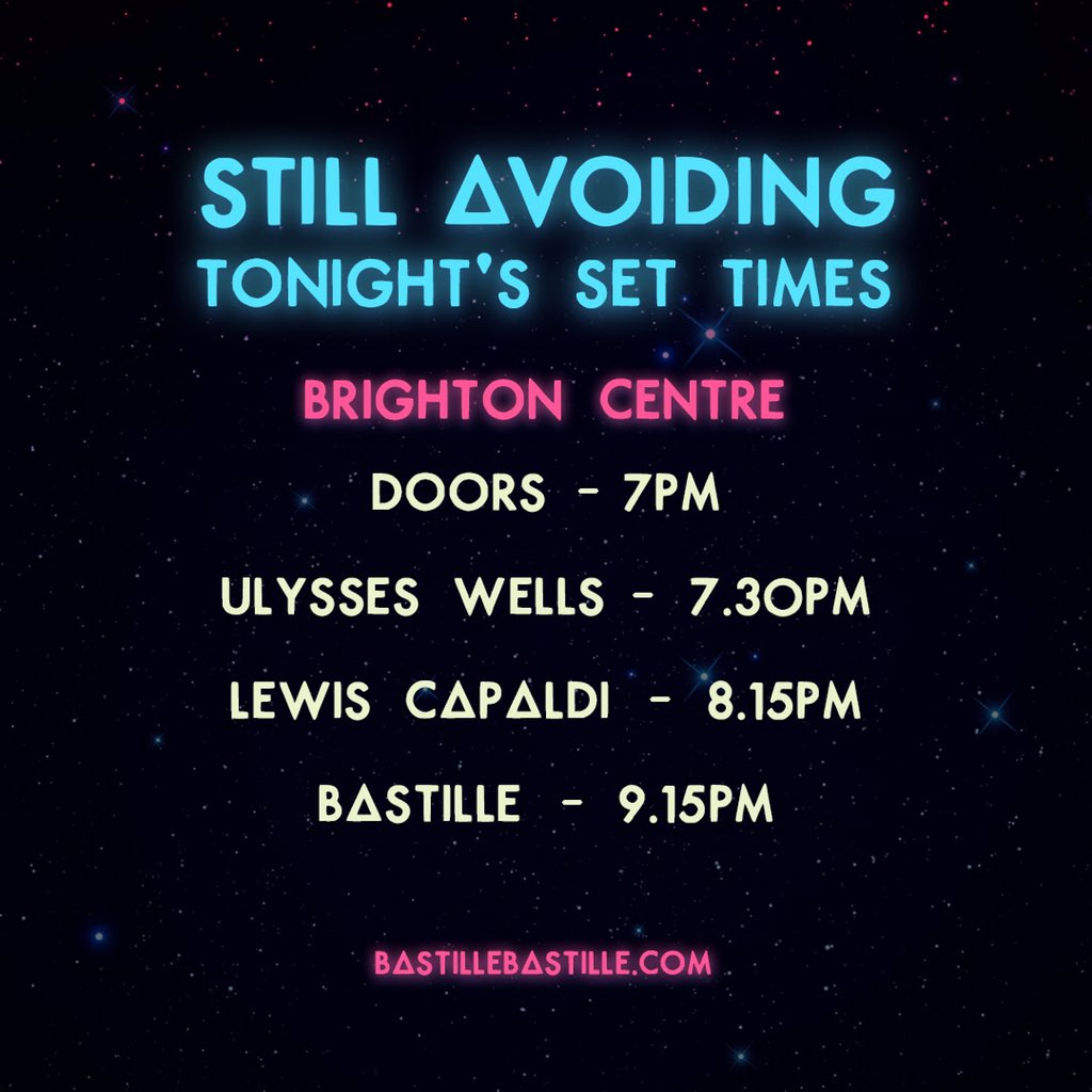 bastille's tweet photo. TONIGHT // @BrightonCentre https://t.co/JUH97zH6bo
