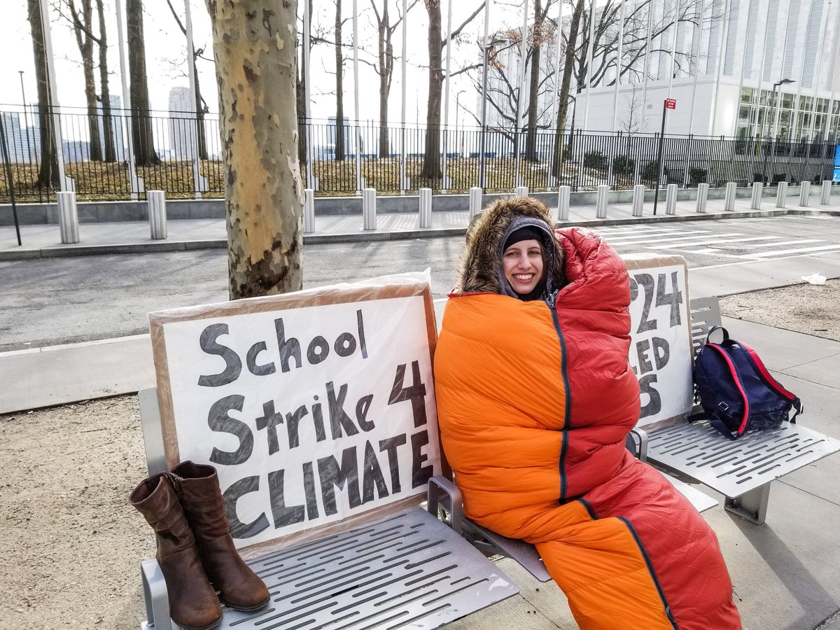 AlexandriaV2005's tweet image. WEEK 8 of my @UN #ClimateStrike in the NYC polar vortex. I prepared all week for this and realized climate change will force us to live differently and deal with more extreme weather. People are dying right now, and we need to #ActOnClimate! @GretaThunberg @350 #FridaysForFuture