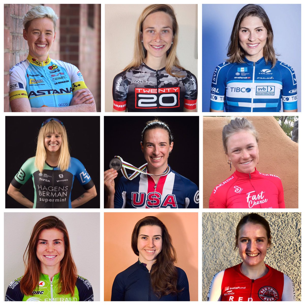 HomestretchFdn's tweet photo. Welcome, February Residents! 
9 terrific athletes. 9 teams represented. 6 pros, 3 elites. 4 alumni, 5 new #Stretchies. 1 mission: Together we all move forward 💪 @msoleilblais @emgrant1 @nmbruderer @julie_kuliecza @FlynnEmily @leadavisonbikes  @callieswan1 #MaddyWard #JanelleCole https://t.co/LDtDMt9G1d