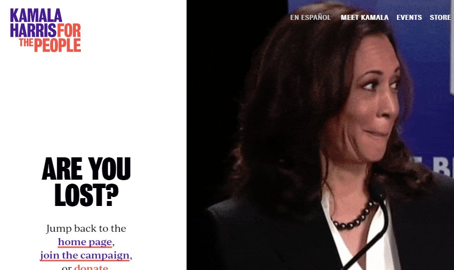 ZekeJMiller's tweet photo. Who's winning the Democratic 404 page Primary? https://t.co/T0yGMuR1Ga