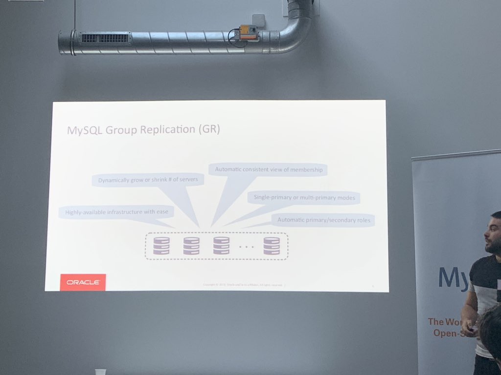 igorLE's tweet photo. The last one for today #mysql #groupreplication #MySQLDay @MySQL #FOSDEM2019 https://t.co/2addbqE9zi